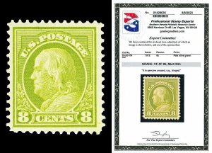 Scott 414 1912 8c Franklin Perf 12 Issue Mint Graded VF-XF 85 H with PSE CERT