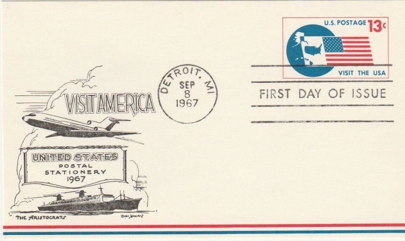 Scott# UXC8 US Airmail Postal Card FDC Aristocrats Cachet