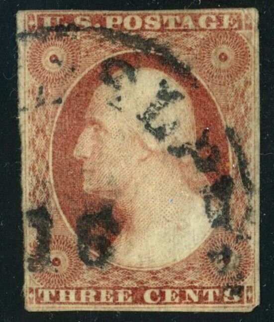 USA #11 George Washington 3c Postage Stamp Used