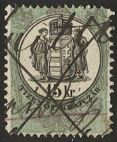 AUSTRIA HUNGARY 1870  15kr Military Border Revenue Barefoot #35 Used vf