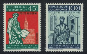 Dahomey 500th Death Anniversary of Johann Gutenberg 2v 1968 MNH SG#325-326