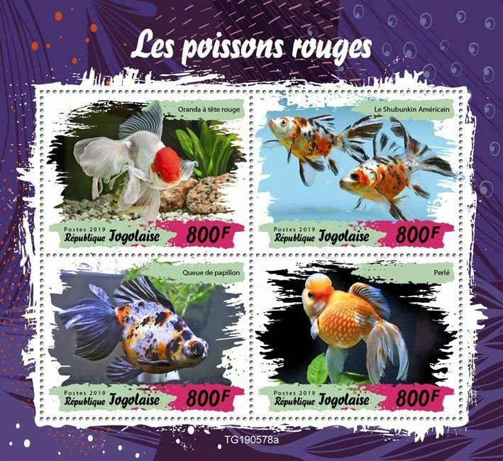 Z08 TG190578a TOGO 2019 Golden fishes MNH ** Postfrisch