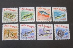 Romania 1964 Sc 1635-42 fish set FU