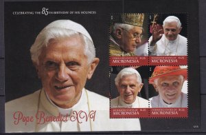 2012 Micronesia - Pope Benedict XVI - Sc#  988 - Sheet - MNH**