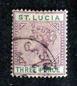 1886 St Lucia Sc.# 32 die B used cv $6.50 ( 9650 BCXX )