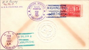 USS Fairfax 1937 - Washington Birthday - Special Svc Sqdrn - Balboa CZ - F73085