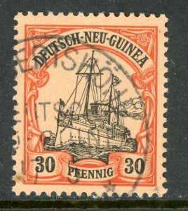 Germany 1901 New Guinea 30pf Orange/Black Yacht Unwmk Scott # 12 VFU X294