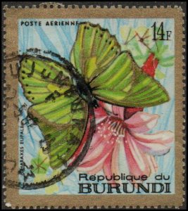 Burundi C69 - Cto - 14fr Common Green Charaxes Butterfly (1968) (cv $0.55)