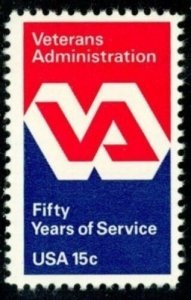 US 1825 Veterans Administration 15c single MNH 1980