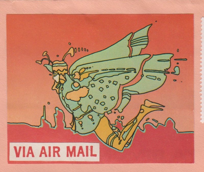 FRANCE cover - postmarked Montrouge,  superb fancy Air Mail etiquette