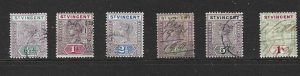 ST. VINCENT - 1898 QUEEN VICTORIA PART SET - SCOTT 62 II 69 - USED SEE DESC