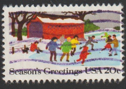 SC# 2029 - (20c) - Christmas, Children Skating, used single