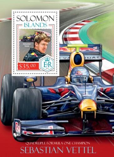 SOLOMON ISLANDS 2014 SHEET SEBASTIAN VETTEL FORMULA 1 PILOTS SPORTS slm14215b