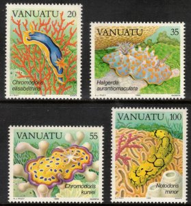 VANUATU 1985 Sea Slugs; Scott 406-09; MNH