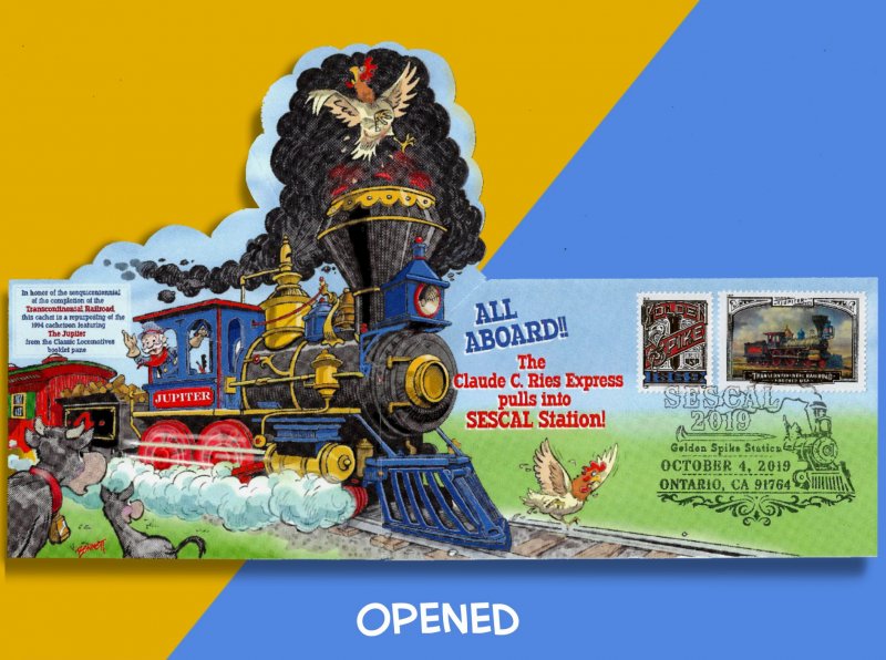 SESCAL 2019 Celebrates Transcontinental Railroad Sesquicentennial • Pop-Up FDC