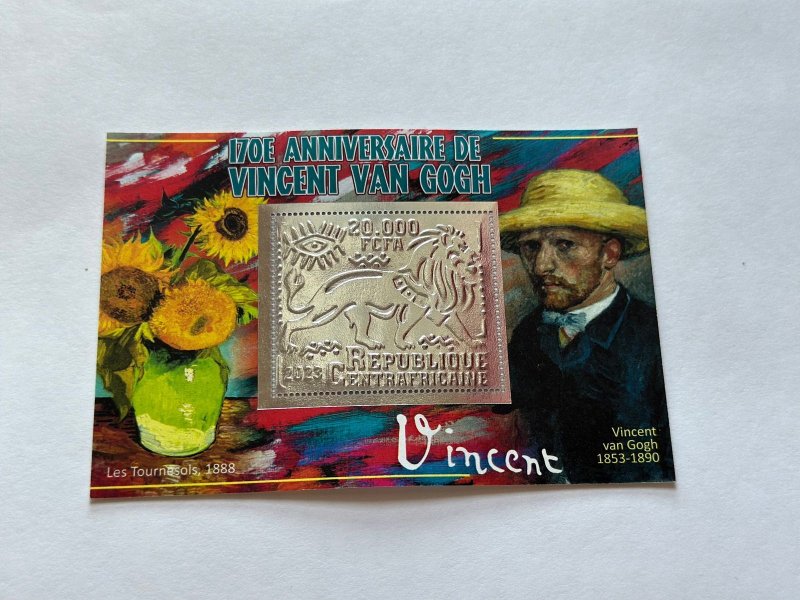 Art, Van Gogh 2023 year 6 blocks Foil. Silver perforated  NEW MNH**