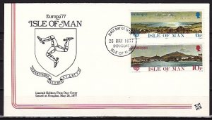 Isle of Man, Scott cat. 99-100. Europa-Landscapes. First Day Cover.