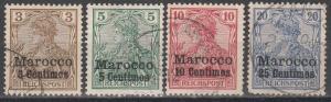 Germany Morocco #7-10  F-VF Used  CV $8.00  (A5067)