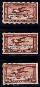 MOMEN: EGYPT SC #C3-C4, C3a ZEPPELIN 1931 MINT OG NH LOT #67685*