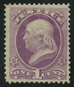 #O25 1c JUSTICE DEPT VF OG LH GEM CV $250+ BV3553