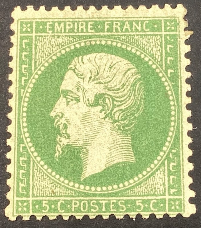 France #23 Mint 1862 5c yellow green Emperor Napoleon III