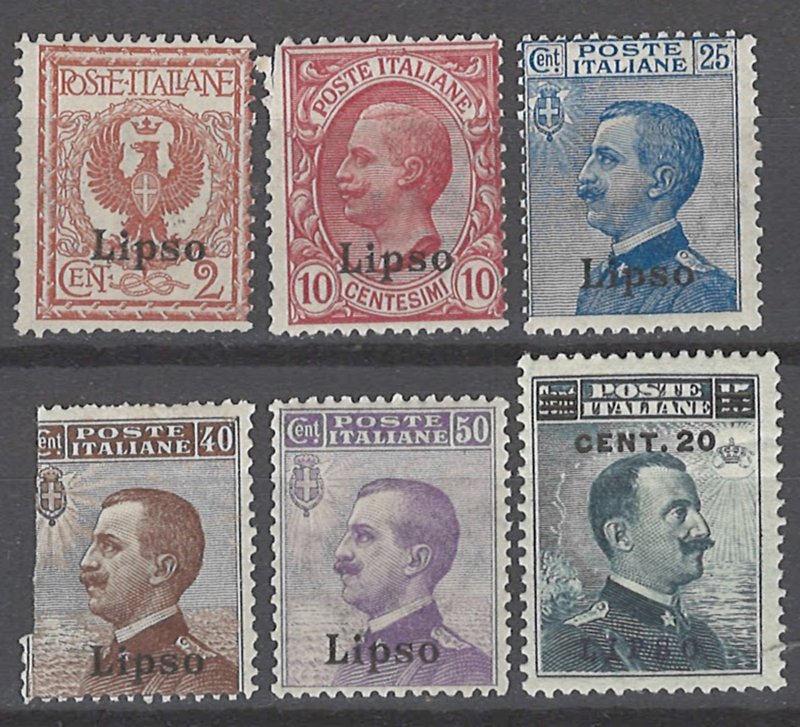 COLLECTION LOT # 2133 ITALY LISSO 6 STAMPS 1912+