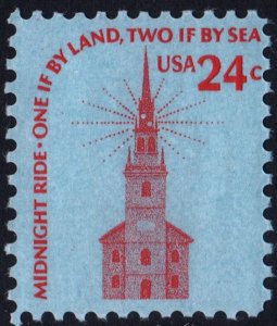 SC#1603 24¢ Old North Church, Boston Single (1975) MNH