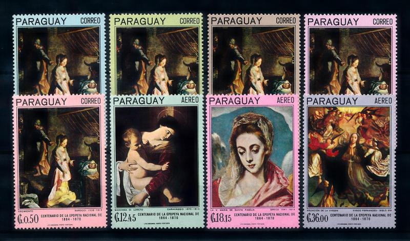 [72409] Paraguay 1967 Religious Paintings Birth Christ Madonna  MNH