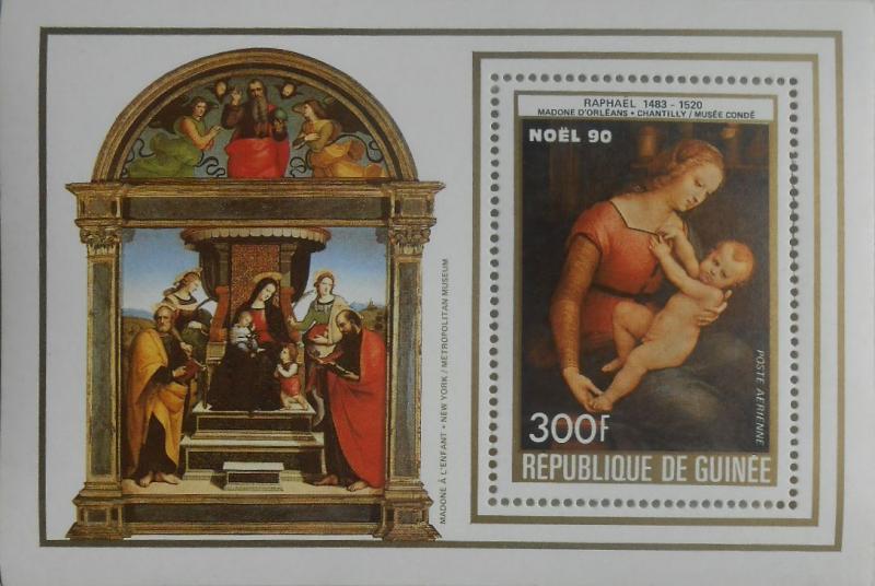 GUINEE GUINEA SHEET CHRISTMAS 90 PAINTINGS RAPHAEL MADONNA