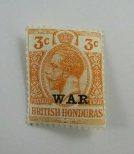 1918 British Honduras  SC #MR3  KGV  WAR TAX   MH 3 cent stamp