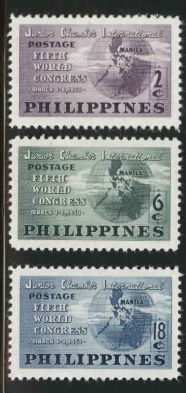 Independent Philippines Scott 537-9 MH* 1950  set CV$5