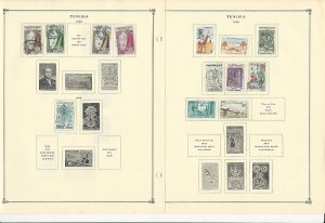 Tunisia Collection 1940 to 1962 on 15 Scott International Pages 