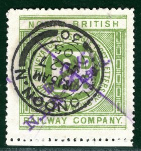 GB Scotland RAILWAY 2d Letter Stamp *BLACK/NBR Guard* Cancel 1905 Used G2WHITE5