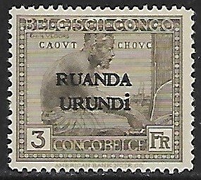 Ruanda-Urundi # 21 - Working Rubber - Overprint - MH.....{KlZw4}