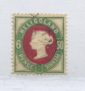 Heligoland QV 6d/50 pfennings reprint used with fake cancel