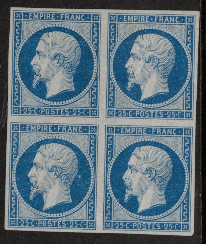 France #13 (Y & T #15) Extra Fine Mint Block Full Original But Bit Disturbed Gum