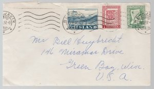 1957 Iceland airmail Cover to USA # C27