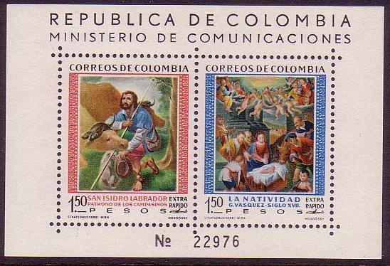 Colombia Saint Isidro Labrador Commemoration MS SG#MS1053 MI#Block 20