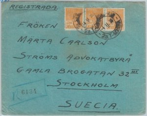 74389 - BRAZIL - POSTAL HISTORY -  REGISTERED COVER to SWEDEN  1935