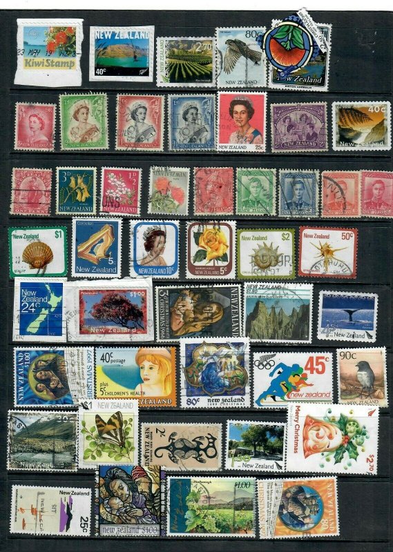 NEW ZEALAND  MIX x 44 USED, ALL DIFFERENT  LOT AA