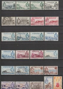 GIBRALTAR 1955/9 SG 143/58 USED Cat £180