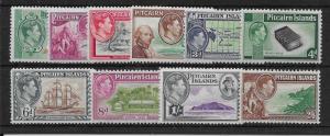 PITCAIRN ISLANDS SG1/8 1940-51 DEFINITIVE SET MTD  MINT