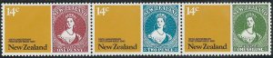 Scott: 703b New Zealand - Stamp Anniversary - strip, MNH