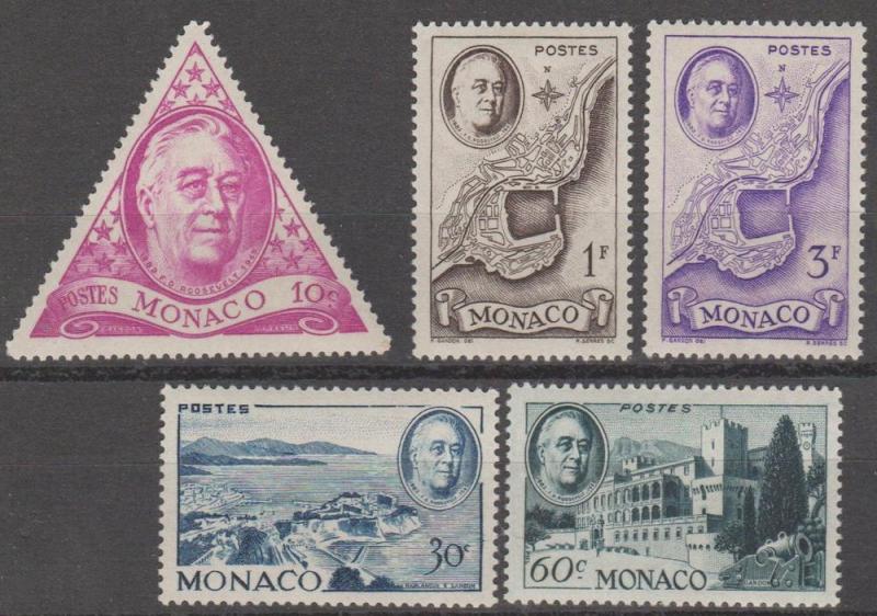 Monaco #198-202  F-VF Unused CV $5.25 (ST998)