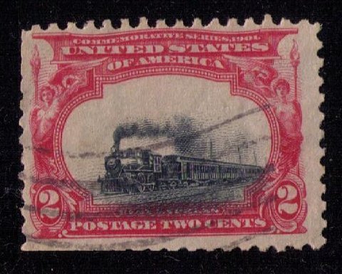 US Scott #295 Used Variety Low Train Vignette Shift ErrorW/Black Canal F-VF