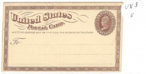 Scott# UX3 1 US Postal Card