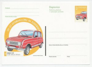 Postal stationery Slovenia 1998 Car - Renault 4 GTL
