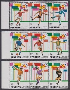 Penrhyn World Football Championship Spain 3 strips 1981 MNH SC#181-183