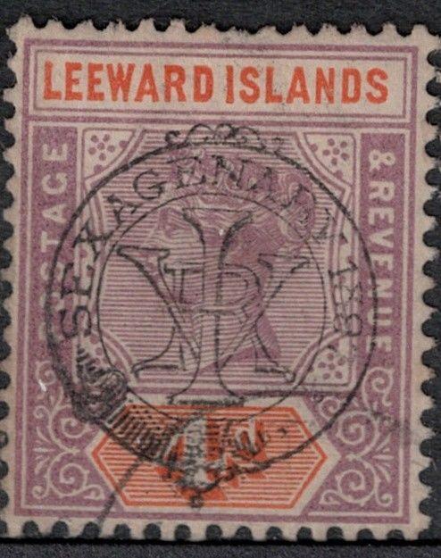 Leeward Islands 1897 SC 12 Used CV $80