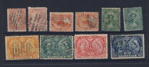 10x Canada Stamps 2ea #14-1c #15-5c #18-12 1/2c  51-52-53-54 Guide Value=$375.00